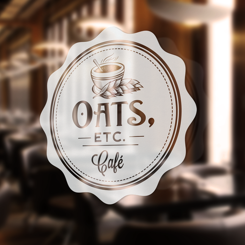 Signage logo with the title 'Badge design for Oats, etc.'