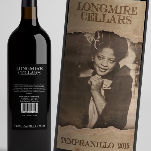 Packaging label with the title 'wine label'