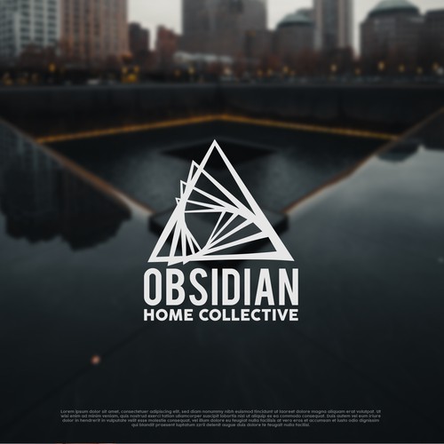 City logo with the title 'Simplistic triangular logo for a real estate agency '