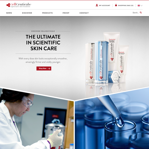 Site design with the title 'WebDesign for Cosmetic Cream '