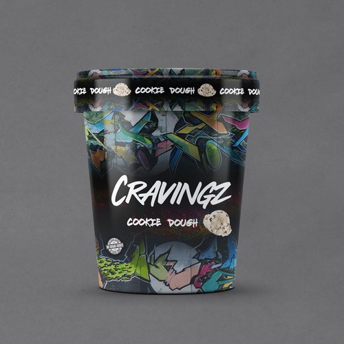Biscuit packaging with the title 'CRAVINGZ Icecream'