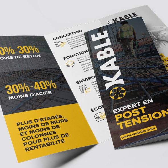 Outstanding design with the title 'Impressive Kable Tri-fold'
