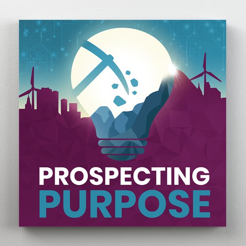 Mining design with the title 'Podcast Cover Design'