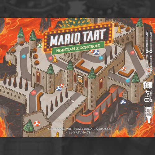 Can label with the title 'mario tart 8bit-phantom stronghold'