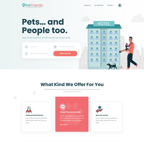 Unique website with the title 'Pet Friendly'