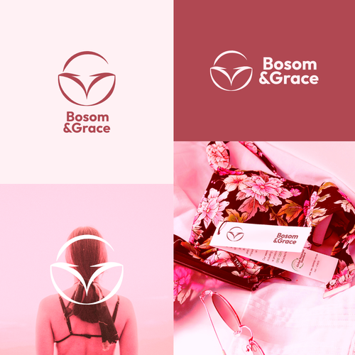 Empowerment logo with the title 'Feminine & Empowering Logo for Bosom & Grace'