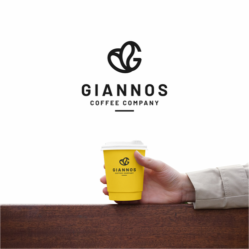 Coffee bean logo with the title 'Giannos Coffee Company'