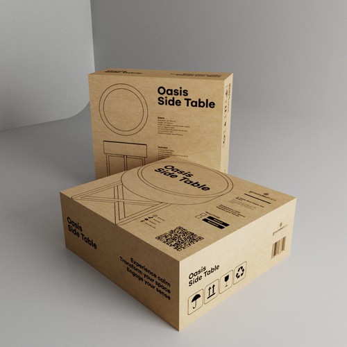 Technology packaging with the title 'Packaging Side Table'