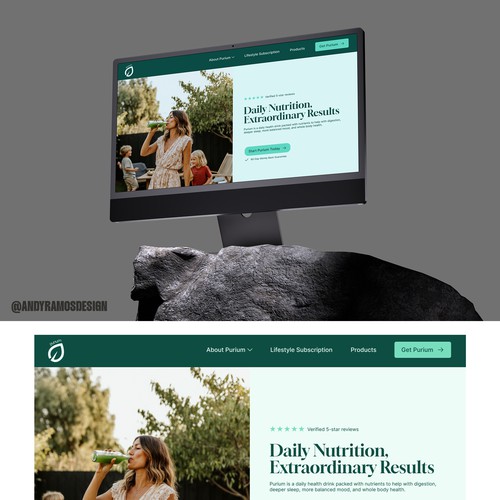 Wellness website with the title 'Web Design for a Superfood Company'