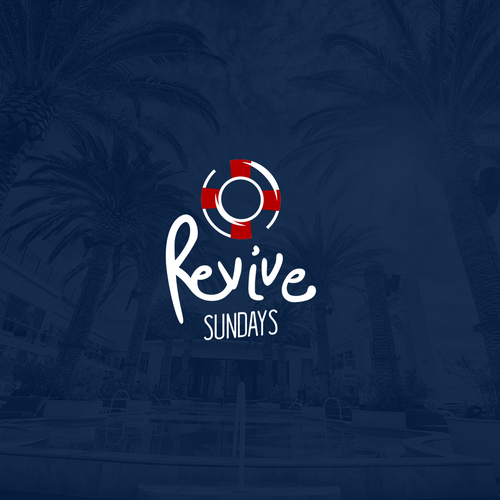 Weekend logo with the title 'Logo concept for a pool party project'