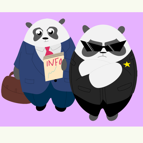 Flat design artwork with the title 'Flat Panda Designs For Infographic'
