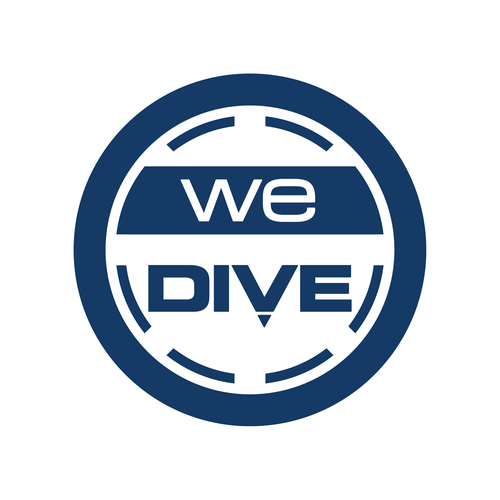 Scuba logo with the title 'We Dive logo design'