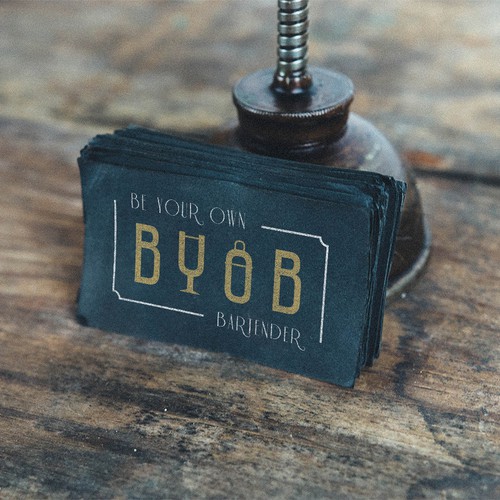Cocktail logo with the title 'Be Your Own Bartender logo'