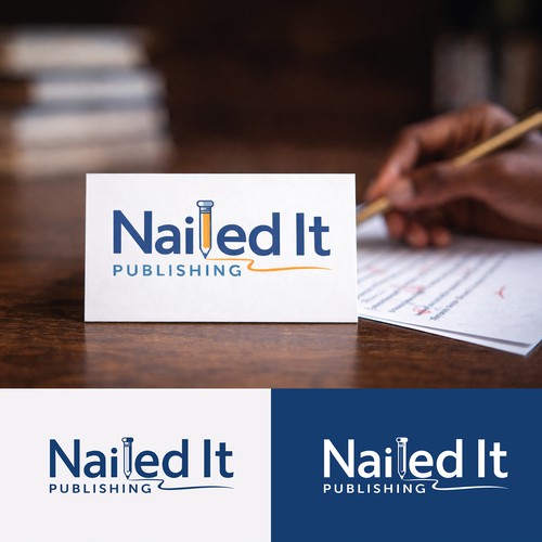 Editorial design with the title 'Playful publishing emblem — pencil-as-mark wordmark'