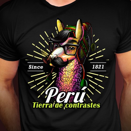 Hipster t-shirt with the title 'Llama hipster'