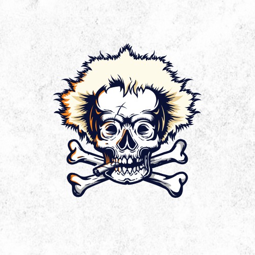 Pirate logo with the title 'Rustic Jobu Pirate Skull'