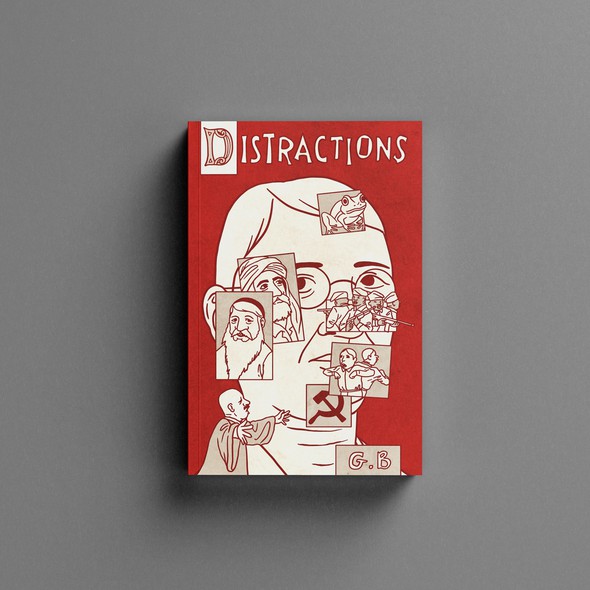 Symbolic design with the title 'Book Cover for " Distractions"'