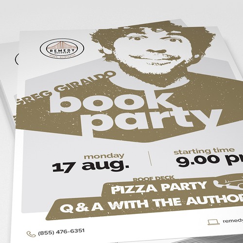 Funky design with the title 'Greg Giraldo Book Party Flyer/Poster'
