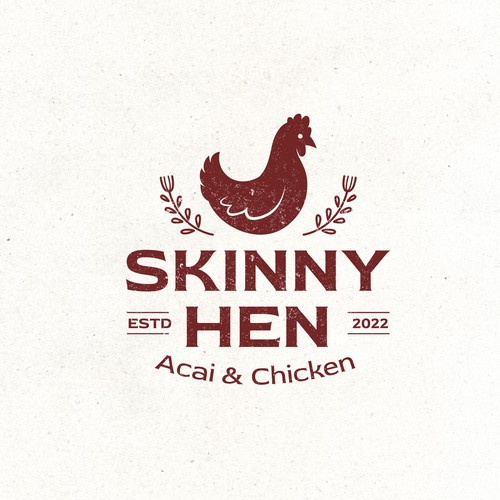 Hen logo with the title 'Skinny Hen Logo'