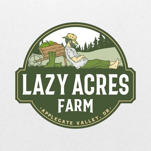 Work design with the title 'Organic, hand drawn logo for new farm'