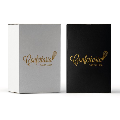 Confectionery logo with the title 'Rebranding: Confeitaria Santa Luzia'