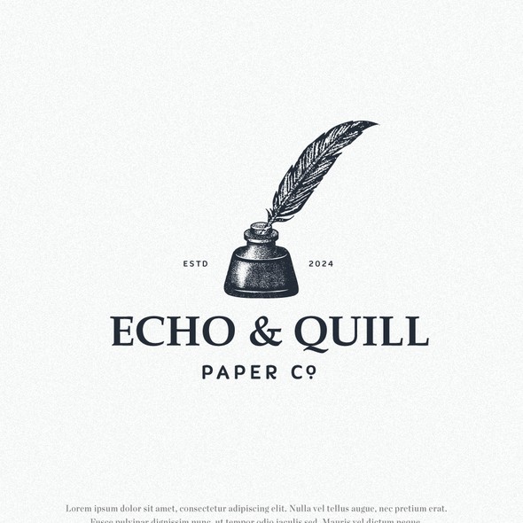 Paper design with the title 'Logo for Echo and Quill Paper Co.'