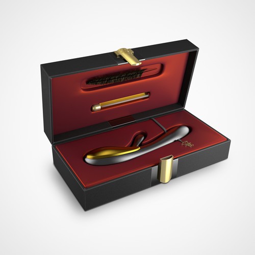 CGI design with the title 'Luxurious packaging for a high-end sex toy'