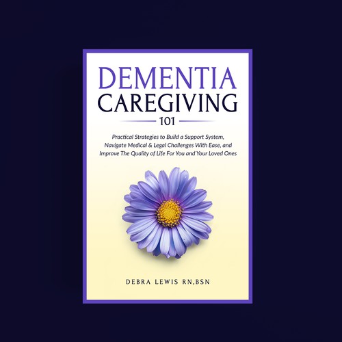 3D book cover with the title 'Dementia Caregivers Guide/Handbook Design'