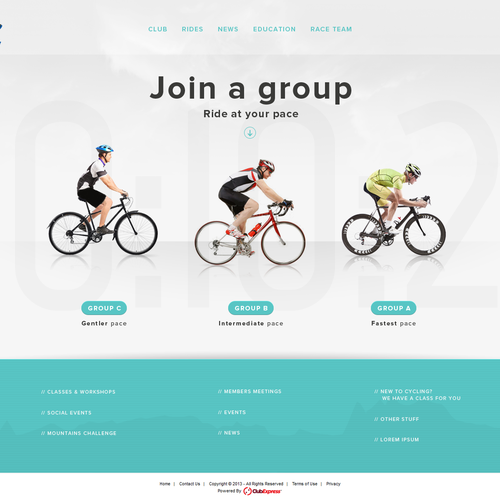Cycling design with the title 'Web design'