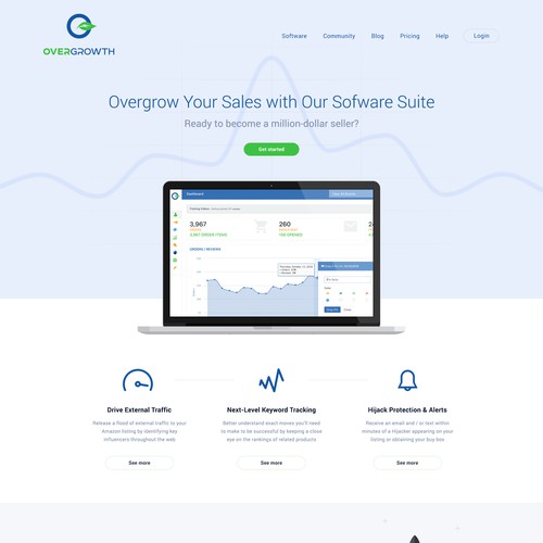 Call to action design with the title 'Clean, simple & elegant homepage design for software company'