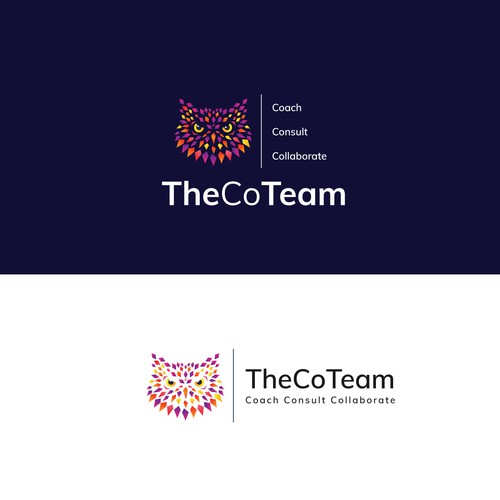 Owl brand with the title 'business and consulting logo design'