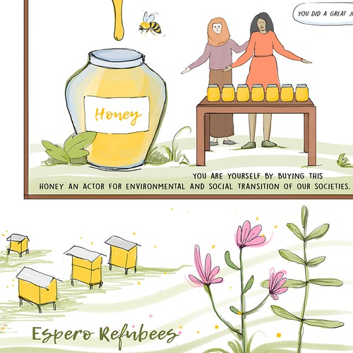 Bee illustration with the title 'Illustration for non profit organization'