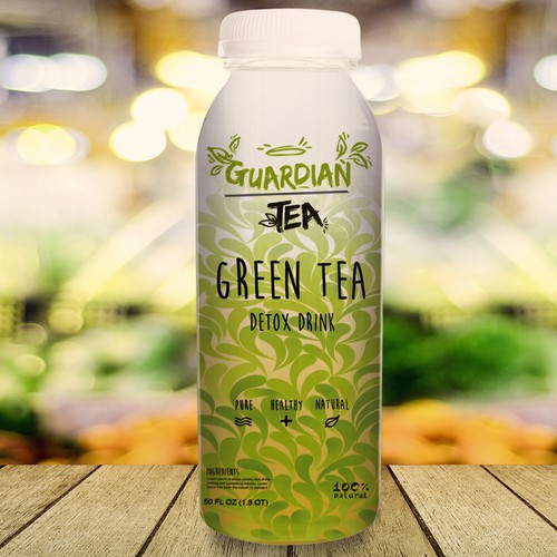Juice label with the title 'GUARDIAN TEA'