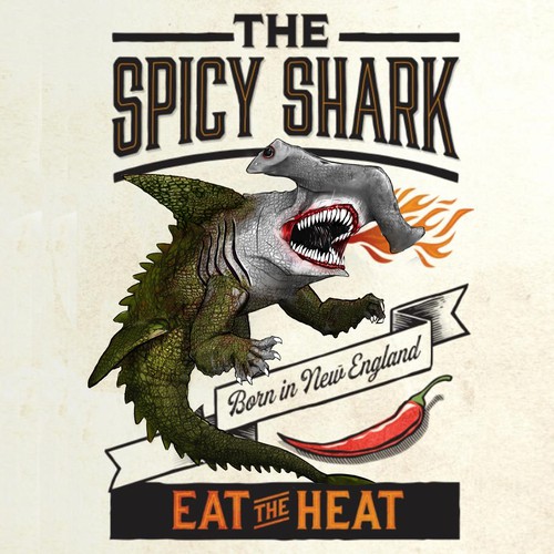Shark illustration with the title 'The Spicy Shark '