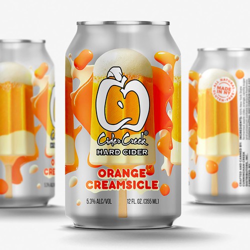 Cider label with the title 'Orange Creamsicle Hard Cider'