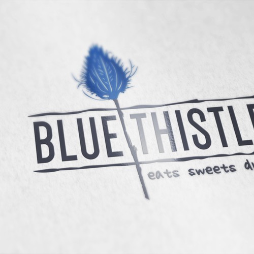 Coffee shop design with the title 'Create a logo for the Blue Thistle cafe that captures both an earthy and classy feel!!'