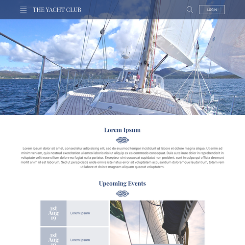 Club website with the title 'Design for a Sailing Club'