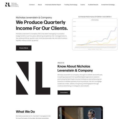 Trading website with the title 'Nicholas Levenstein & Company'