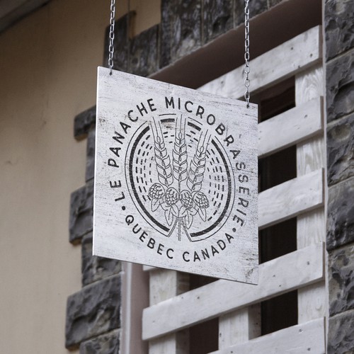 Wheat logo with the title 'Line art logo showing off all things brewery and beer'