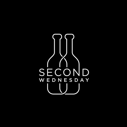 Wine bottle logo with the title 'second wednesday'