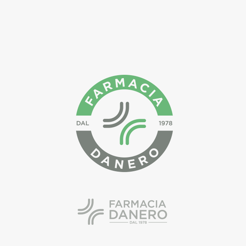 Pharmacy logo with the title 'Solution created for Farmacia Danero.'