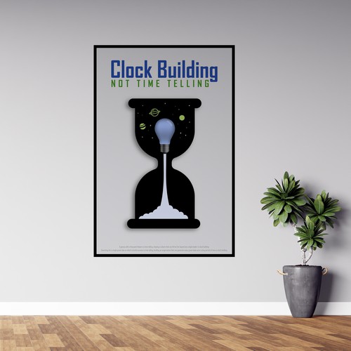 Professional illustration with the title 'Clock Building not time telling'