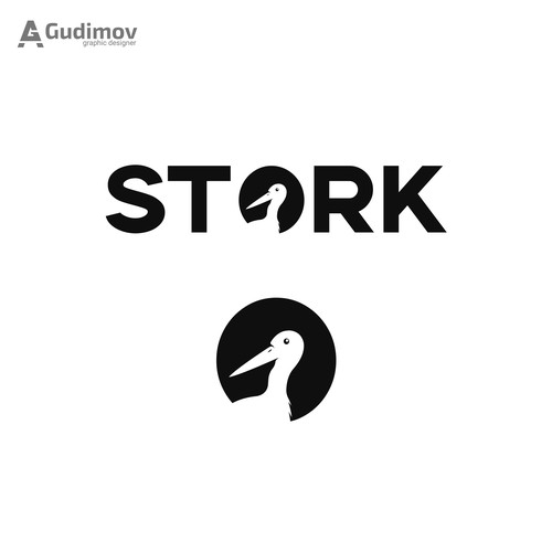 Stork logo with the title 'Stork logo concept'