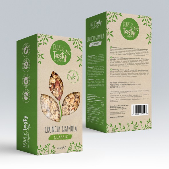 Cereal packaging with the title 'package and Logo design'