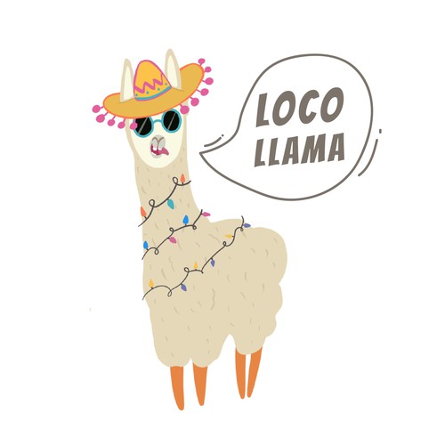 Llama logo with the title 'Logo design for Loco Llama'