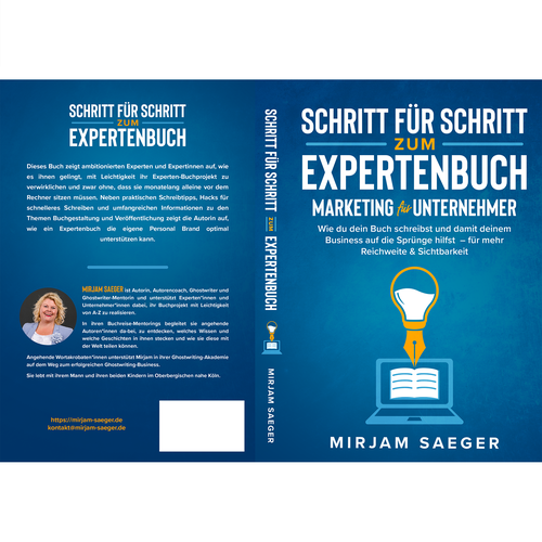 Blue book cover with the title 'Simple book cover for marketing'