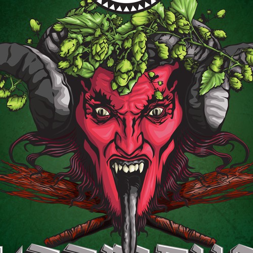 Vector label with the title 'Krampus is Coming!'
