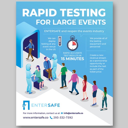 Safety design with the title 'Flyer for Covid-19 Rapid test service '