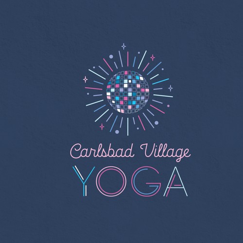 Star logo with the title 'Disco Ball Yoga'