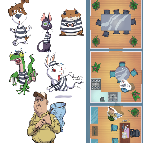 Board game artwork with the title 'BOARD GAME DESIGN SET'